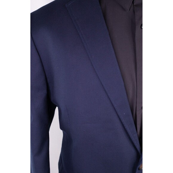 Stafford Classic Fit Sport Coat Blazer Blue Cotton 2 Button Jacket Mens 46R EUC - Picture 5 of 13